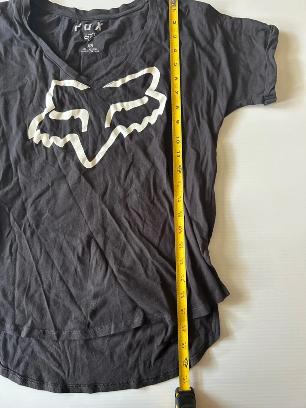 Fox Black Short Sleeve Tee with White Fox Head Logo - Picture 4 of 5